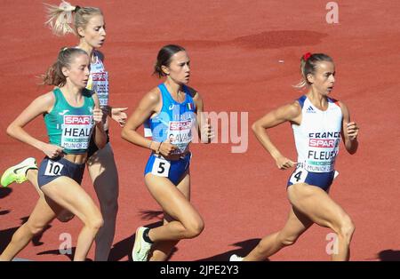 Munich, Germany. 17th Aug, 2022. Aurore Fleury of France Women's 1500m during the European Athletics Championships 2022 on August 16, 2022 in Munich, Germany - Photo Laurent Lairys/ABACAPRESS.COM Credit: Abaca Press/Alamy Live News Stock Photo