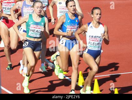 Munich, Germany. 17th Aug, 2022. Aurore Fleury of France Women's 1500m during the European Athletics Championships 2022 on August 16, 2022 in Munich, Germany - Photo Laurent Lairys/ABACAPRESS.COM Credit: Abaca Press/Alamy Live News