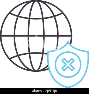 global confidential line icon, outline symbol, vector illustration, concept sign Stock Vector