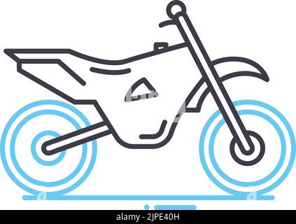 motorcycle line icon, outline symbol, vector illustration, concept sign Stock Vector
