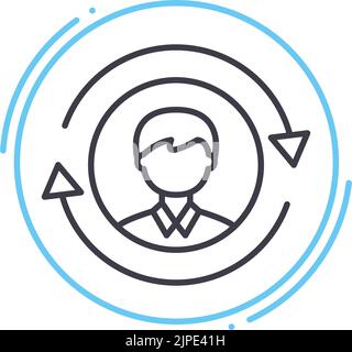 user predictions line icon, outline symbol, vector illustration, concept sign Stock Vector