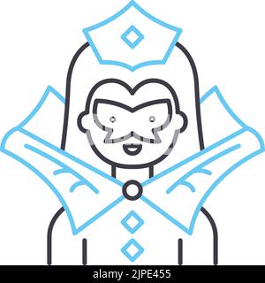 showgirl line icon, outline symbol, vector illustration, concept sign Stock Vector