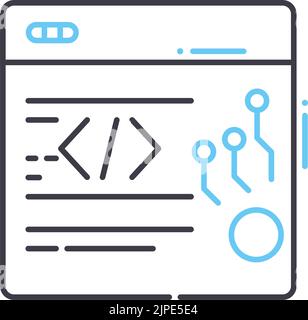 programming line icon, outline symbol, vector illustration, concept sign Stock Vector
