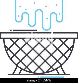 kichen colander line icon, outline symbol, vector illustration, concept sign Stock Vector