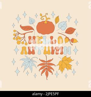 Autumn simple minimalist background with a leaf.  Stock Vector