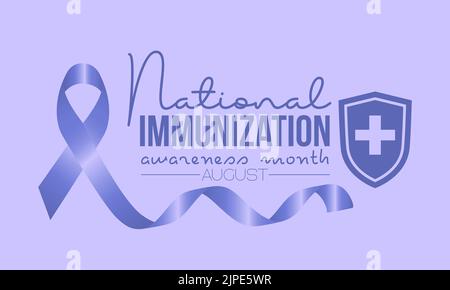 National Immunization Awareness Month calligraphic banner design on isolated background. Script lettering banner, poster, card concept idea. Health aw Stock Vector