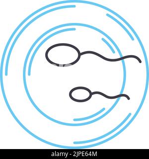 reproduction process line icon, outline symbol, vector illustration, concept sign Stock Vector