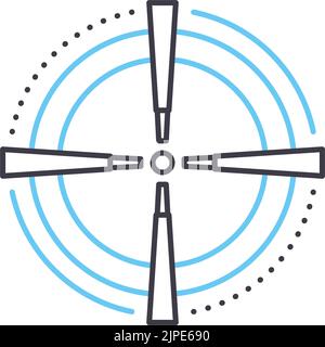 shooting target line icon, outline symbol, vector illustration, concept sign Stock Vector