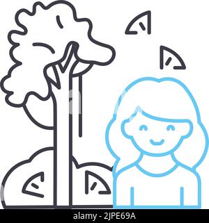 mental health retreat line icon, outline symbol, vector illustration, concept sign Stock Vector