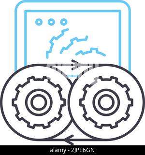 reverse engineering line icon, outline symbol, vector illustration, concept sign Stock Vector