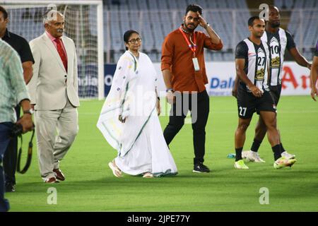 Kolkata, India. 16th Aug, 2022. West Bengal Chief Minister Mamata Banerjee inaugurated the 131st edition of Durand cup football 2022, the inaugural match played between Mohammedan SC and FC Goa, played at VYBK (Vivekananda Yuba Bharati Krirangan) stadium in Kolkata on, 16-08-2022. (Photo by Dipa Chakraborty/Pacific Press) Credit: Pacific Press Media Production Corp./Alamy Live News Stock Photo