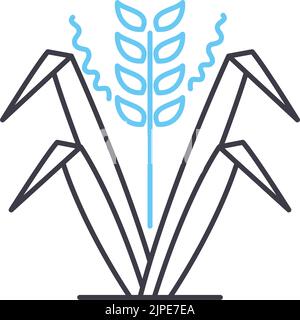rice food line icon, outline symbol, vector illustration, concept sign Stock Vector