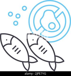 pescatarian line icon, outline symbol, vector illustration, concept sign Stock Vector