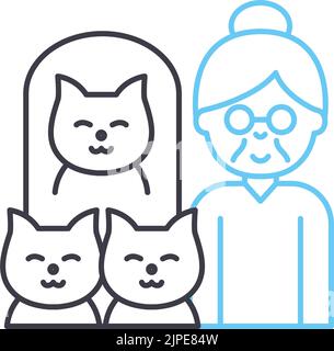 pets line icon, outline symbol, vector illustration, concept sign Stock Vector