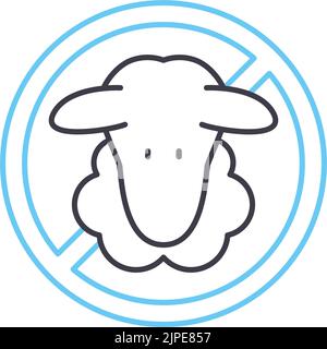 no lamb meat line icon, outline symbol, vector illustration, concept sign Stock Vector