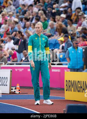 Eleanor Patterson of Australia competing in the women’s high jump heats at Commonwealth Games at Alexander Stadium, Birmingham, England, on 4th August Stock Photo