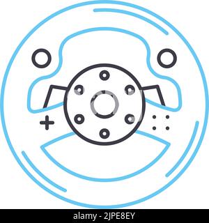 steering joystick line icon, outline symbol, vector illustration, concept sign Stock Vector