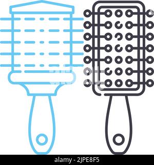 hair brush line icon, outline symbol, vector illustration, concept sign Stock Vector