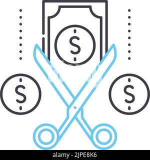 waste of money line icon, outline symbol, vector illustration, concept sign Stock Vector