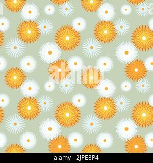 Chamomile calendula marigold pattern floral. Vector illustration Stock Vector