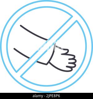 hand off line icon, outline symbol, vector illustration, concept sign Stock Vector