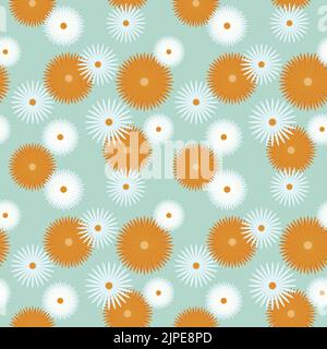Chamomile calendula marigold pattern floral. Vector illustration Stock Vector