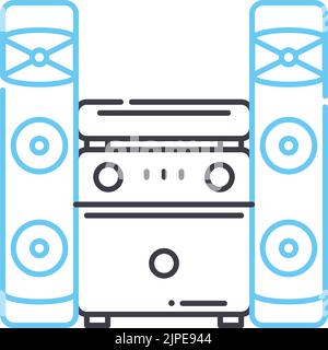 sound system line icon, outline symbol, vector illustration, concept sign Stock Vector