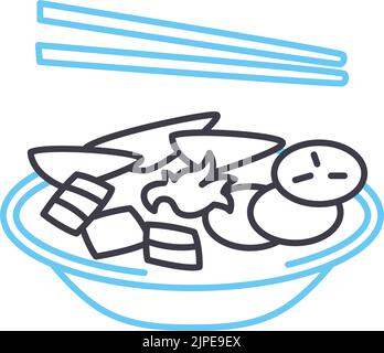 poke line icon, outline symbol, vector illustration, concept sign Stock Vector