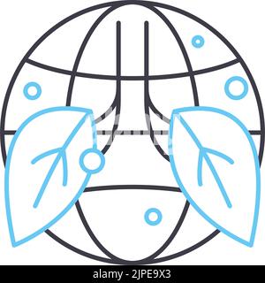 lungs of the world line icon, outline symbol, vector illustration, concept sign Stock Vector