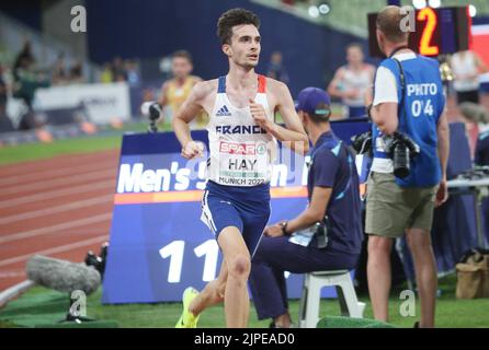 Munich, Allemagne. 16th Aug, 2022. Hugo Hay of France during the Athletics, Men's 5000m at the European Championships Munich 2022 on August 16, 2022 in Munich, Germany - Photo Laurent Lairys/DPPI Credit: DPPI Media/Alamy Live News Stock Photo