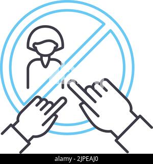 stop bulling line icon, outline symbol, vector illustration, concept sign Stock Vector