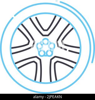 mag wheel line icon, outline symbol, vector illustration, concept sign Stock Vector