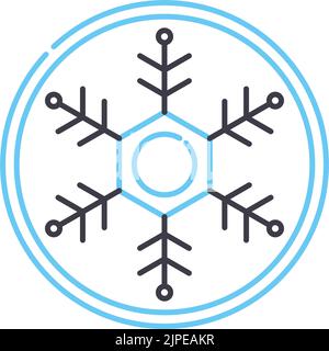 freezing line icon, outline symbol, vector illustration, concept sign Stock Vector