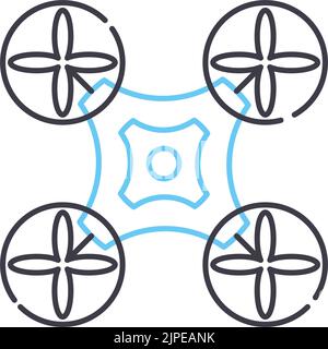 quadcopter line icon, outline symbol, vector illustration, concept sign Stock Vector