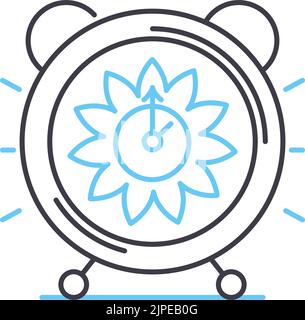 time wisely line icon, outline symbol, vector illustration, concept sign Stock Vector