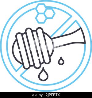 honey free line icon, outline symbol, vector illustration, concept sign Stock Vector