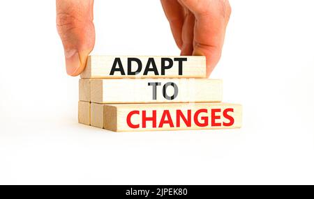 Adapt To Changes Symbol. Concept Words Adapt To Changes On Wooden ...