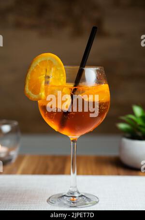 Fresh Zombie Cocktail With Sliced Orange - Hotel Background  Stock Photo