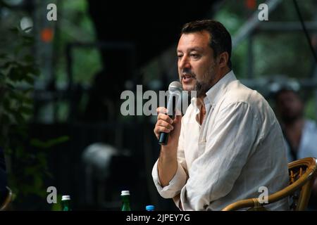 Marina Di Pietrasanta, Italy. 17th Aug, 2022  Meetings at the Caffe de La Versiliana, in the photo Matteo Salvini, leader of the Lega Credit: Stefano Dalle Luche/Alamy Live News Stock Photo