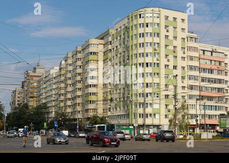 Bucharest, Romania - July 07, 2022: View of the Iancului neighborhood at the intersection of Mihai Bravu Road with Iancului Road. Stock Photo