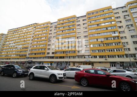 Bucharest, Romania - July 07, 2022: Construction site of the Doamna Ghica Overpass, which was supposed to be completed two years ago, and the difficul Stock Photo