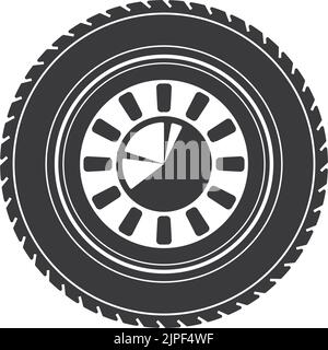 Alloy rim vector icon - Car wheel and tire vector concept symbol Stock ...
