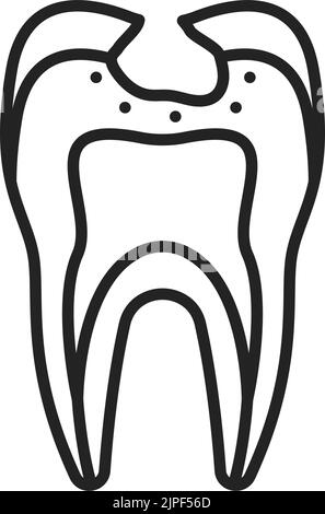 damaged tooth vector icon Linear icon. Editable stroke line Stock ...