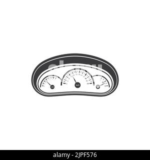 Speed meter panel isolated car speedometer icon. Vector mile gauge racing dash, counter and urgency dial with arrow, speed control. Vehicle meter panel with odometer, automobile fast control Stock Vector