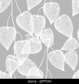 Physalis flowers seamless pattern. Vector illustration Stock Vector