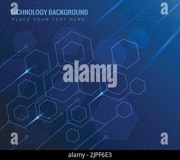 Blue light hexagon geomatric background Stock Vector