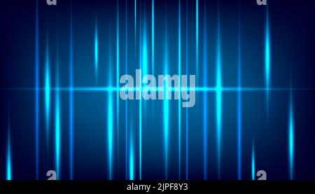 Neon background. Illustration with blue light effect. Digital technology connection on dark blue background. Stock Vector