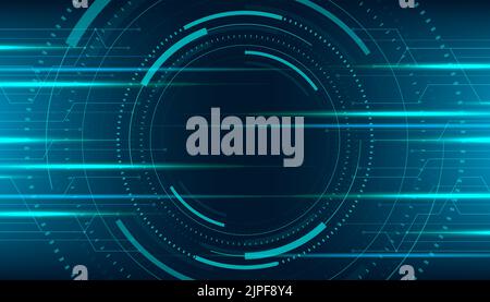 Abstract technology horizontal motion style concept. Digital technology connection background. Stock Vector