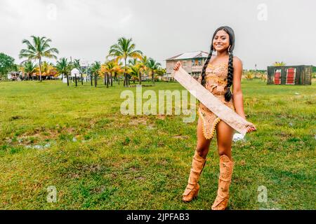 Indigenous woman from Nicaragua, Central America, participating in