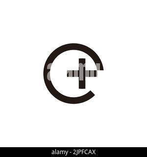 letter e plus medical circle process logo vector Stock Vector